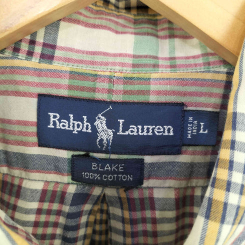 ラルフローレン RALPH LAUREN BLAKE ポニー刺繍 チェック 半袖BDシャツ メンズ JPN:L