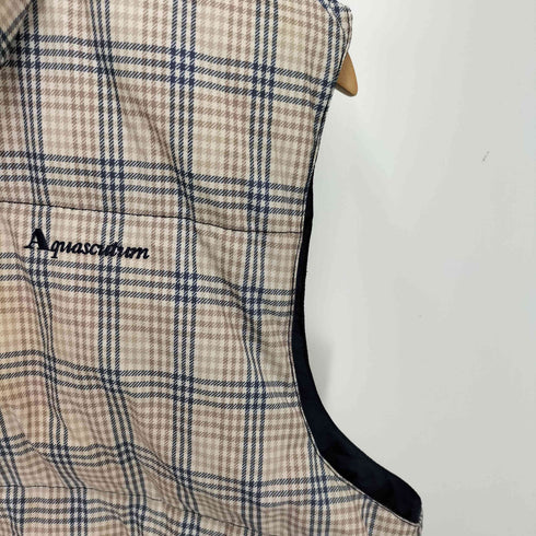アクアスキュータム AQUASCUTUM チェック柄ダウンベスト メンズ M~L