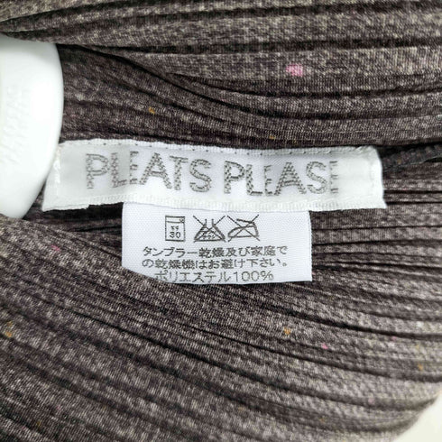 プリーツプリーズイッセイミヤケ PLEATS PLEASE ISSEY MIYAKE プリーツネップツイード転写柄トップス レディース JPN:4