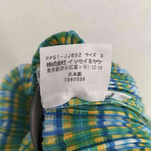 プリーツプリーズイッセイミヤケ PLEATS PLEASE ISSEY MIYAKE プリーツ加工チェックシャツ レディース JPN:3