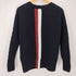 イタリヤ製 Cashmere Knit ケーブル切替トリコロールサイドテープ カシミヤニットセーター メンズ