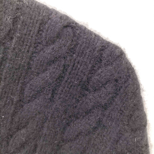 イタリヤ製 Cashmere Knit ケーブル切替トリコロールサイドテープ カシミヤニットセーター メンズ
