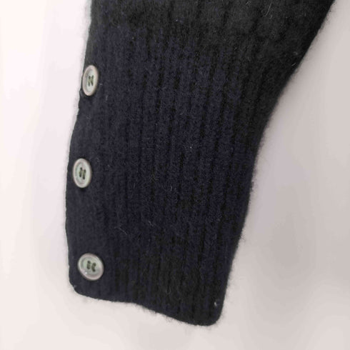イタリヤ製 Cashmere Knit ケーブル切替トリコロールサイドテープ カシミヤニットセーター メンズ