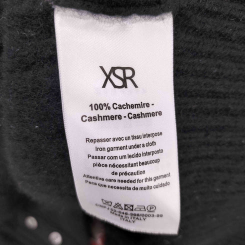 イタリヤ製 Cashmere Knit ケーブル切替トリコロールサイドテープ カシミヤニットセーター メンズ