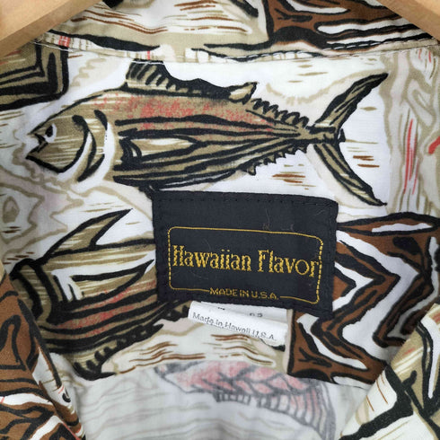 Hawaiian Flavor USA製 魚柄 アロハシャツ メンズ import:M