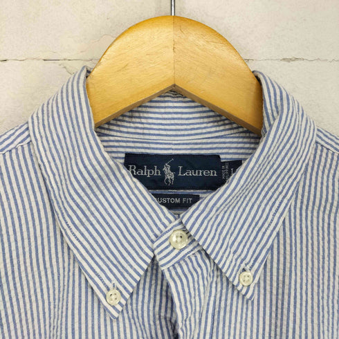 ラルフローレン RALPH LAUREN CUSTOM FIT シアサッカーストライプシャツ メンズ JPN:L