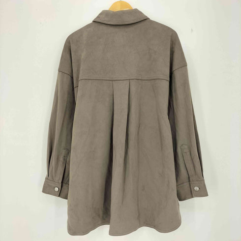 ザラ ZARA フェイクスエード ワイド L/S オーバーサイズシャツ レディース import:L