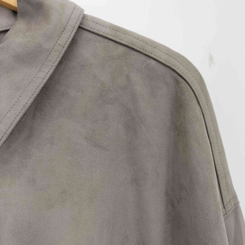 ザラ ZARA フェイクスエード ワイド L/S オーバーサイズシャツ レディース import:L