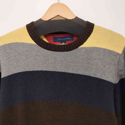 トミーヒルフィガー TOMMY HILFIGER マルチカラー ボーダーニット メンズ S/P