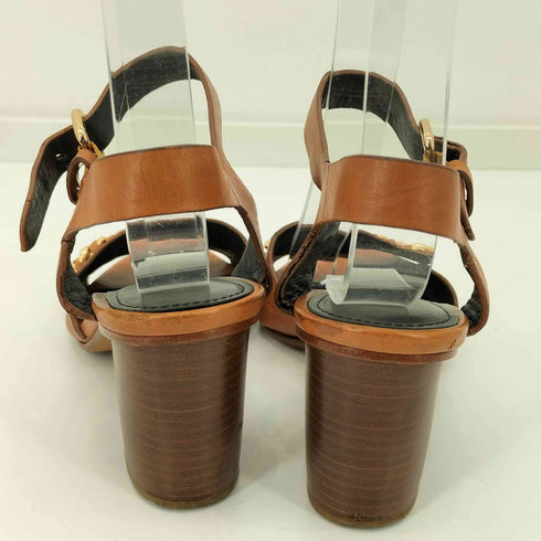 コーチ COACH ゴールドチェーン レザーサンダル レディース EUR:36