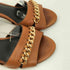 コーチ COACH ゴールドチェーン レザーサンダル レディース EUR:36