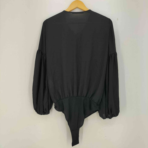 ザラ ZARA Black Bodysuit ブラック ボディスーツ レディース import:M