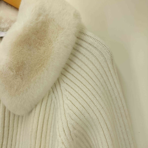 ザラ ZARA フェイクファーカラー ジップアップセーター レディース L