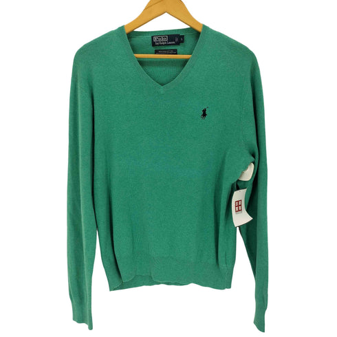 ポロバイラルフローレン Polo by RALPH LAUREN ポニー刺繍Vネックニット PIMA COTTON メンズ import:L