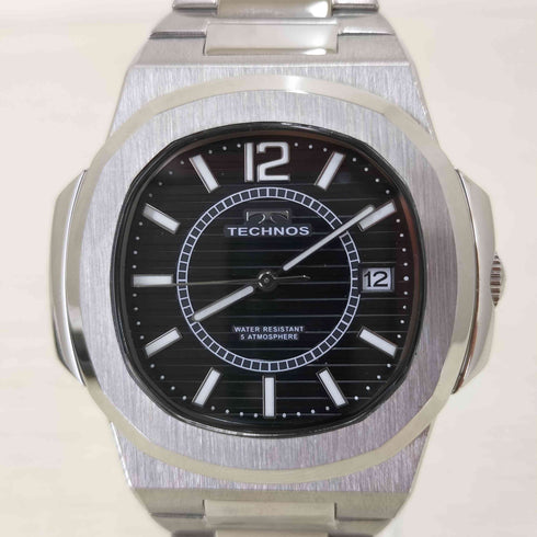 TECHNOS ステンレス クォーツ腕時計 T9B44 メンズ