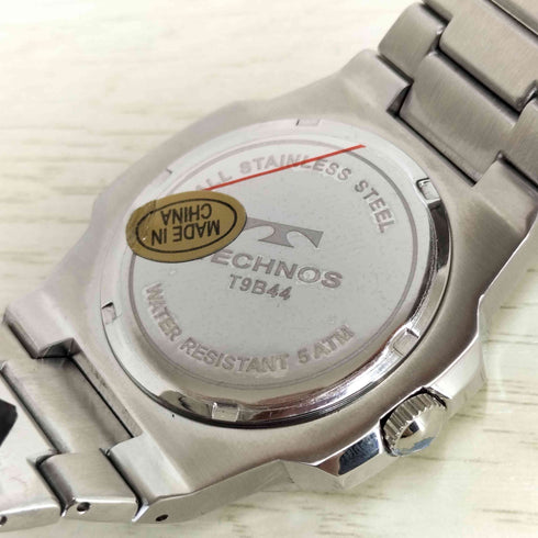 TECHNOS ステンレス クォーツ腕時計 T9B44 メンズ