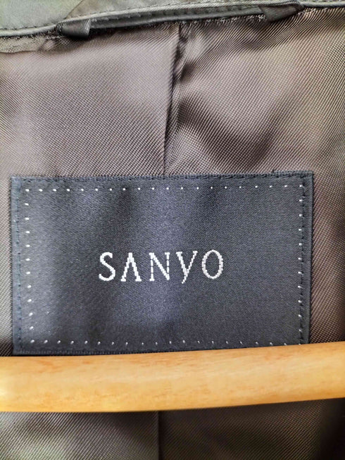 サンヨー SANYO 取り外し可 ラクーンファー ベルテッド ダウンコート レディース 9