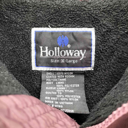 ホロウェイ HOLLOWAY 90S Calumet County Bank 刺繍 裏地フリース ナイロンジャケット メンズ import:XL