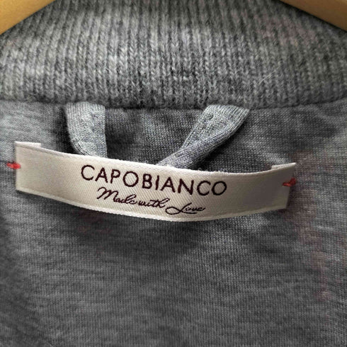 CAPOBIANCO イタリア製 アルパカ混 スタンドネック ローゲージ ニット ジャケット ブルゾン メンズ 3XL