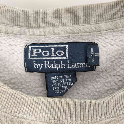 ポロバイラルフローレン Polo by RALPH LAUREN 90S ポニー刺繍 裏起毛 コットンポリ クルーネックスウェット メンズ import:M