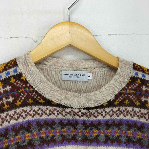 ユナイテッドアローズブルーレーベル UNITED ARROWS BLUE LABEL フェアアイル柄ニット メンズ JPN:L