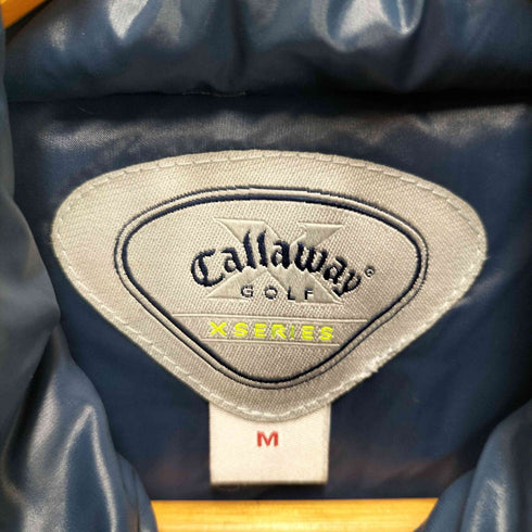 キャロウェイ Callaway 袖着脱可能トリコロール柄ダウンジャケット レディース M