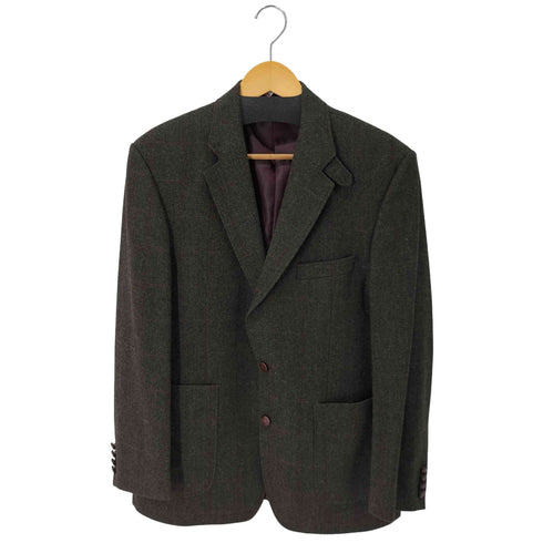 マークスアンドスペンサー MARKS&SPENCER ウール100% クルミボタン チェック 2B テーラードジャケット メンズ