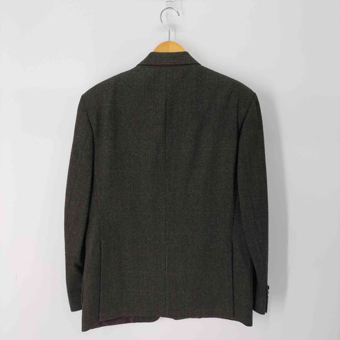 マークスアンドスペンサー MARKS&SPENCER ウール100% クルミボタン チェック 2B テーラードジャケット メンズ