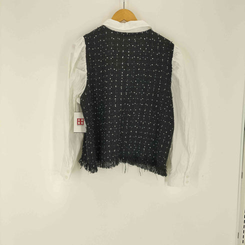 ザラ ZARA ツイード切替リボンブラウス レディース import:L