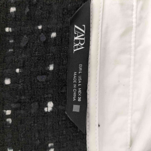 ザラ ZARA ツイード切替リボンブラウス レディース import:L