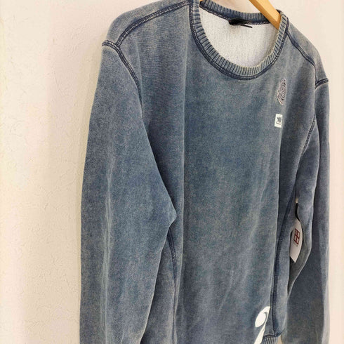 ディーゼル DIESEL ベラルーシ製 ウォッシュ加工 ロゴ刺繍 クルーネックスウェット メンズ JPN:L