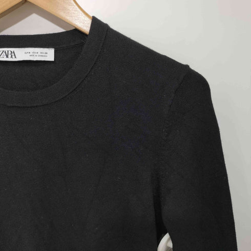 ザラ ZARA KNIT ROUND NECK ZIP SWEATER レディース import:M