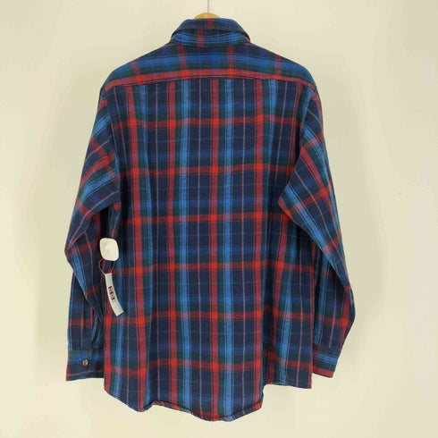 70-80S PRIVATE PROPERTY USA製 タータンチェック フラップポケット フランネルシャツ ネルシャツ メンズ import:L