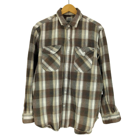 リー Lee 90S 日本製 タータンチェック フラップポケット フランネルシャツ ネルシャツ メンズ import:M