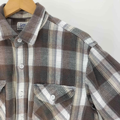 リー Lee 90S 日本製 タータンチェック フラップポケット フランネルシャツ ネルシャツ メンズ import:M