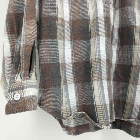 リー Lee 90S 日本製 タータンチェック フラップポケット フランネルシャツ ネルシャツ メンズ import:M