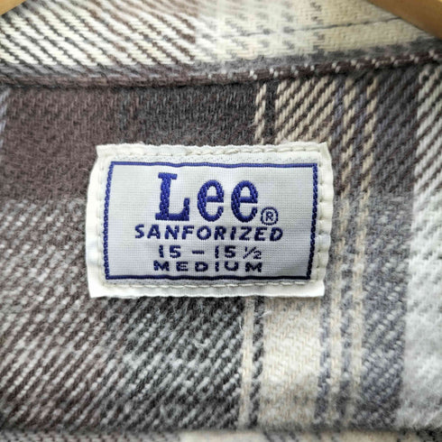 リー Lee 90S 日本製 タータンチェック フラップポケット フランネルシャツ ネルシャツ メンズ import:M