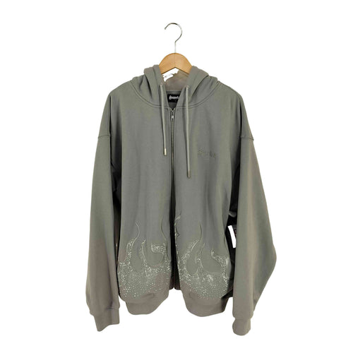 サプライヤー SUPPLIER Fire Pattern Rhinestone Zip Hoodie メンズ
