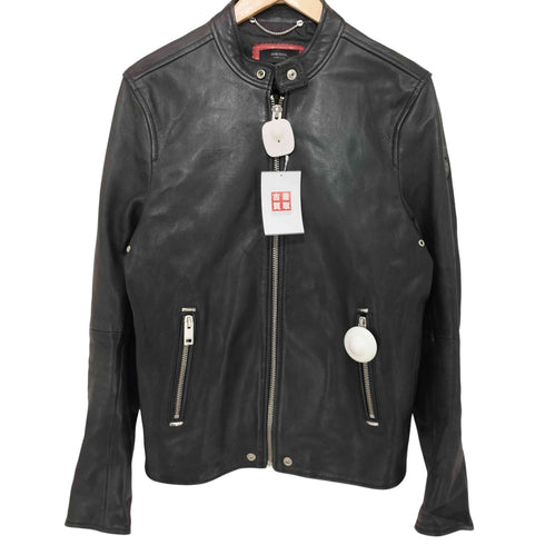 ディーゼル DIESEL TIMELESS SUPERIOR カウレザー シングルライダースジャケット メンズ import:M