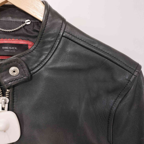ディーゼル DIESEL TIMELESS SUPERIOR カウレザー シングルライダースジャケット メンズ import:M