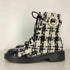 チャールズキース CHARLES & KEITH パールバックル レースアップアンクルブーツ レディース JPN:37