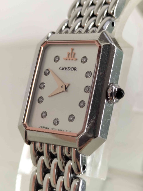 セイコー SEIKO CREDOR ダイヤインデックス クォーツ腕時計 レディース