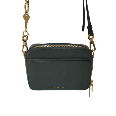 チャールズキース CHARLES & KEITH ショルダーチェーンスクエアショルダーバッグ ポーチ レディース