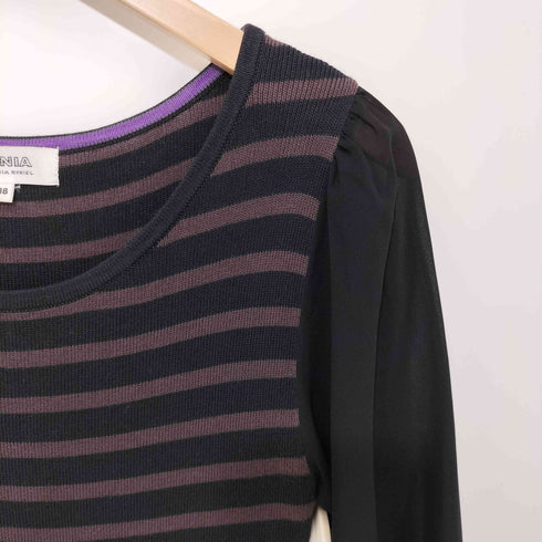 ソニアバイソニアリキエル SONIA by SONIA RYKIEL 袖素材切替ボーダーフレアワンピース レディース JPN:38