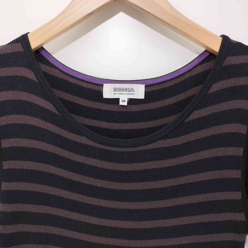 ソニアバイソニアリキエル SONIA by SONIA RYKIEL 袖素材切替ボーダーフレアワンピース レディース JPN:38