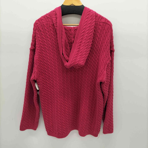 マウジー moussy V/N HOODIE OVER ニット Vネックニットパーカー レディース FREE