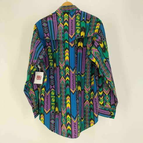 ラングラー Wrangler 80-90S メキシコ製 COWBOY CUT REGULAR FIT 襟芯 ネイティブ柄 総柄 L/S シャツ メンズ 16 1/2-35