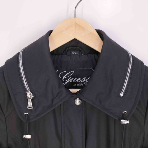 ゲス GUESS 裏地総柄 ウエストコード ジップアップ コート レディース import:S