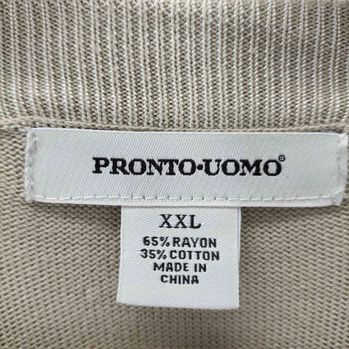 pronto-uomo レーヨン混 アーガイルニット メンズ XXL