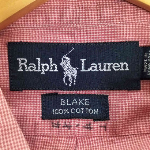 ラルフローレン RALPH LAUREN BLAKE ポニー刺繍 チェック コットン ボタンダウンシャツ メンズ import:S